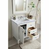 James Martin Vanities Palisades 36in Single Vanity, Bright White w/ 3 CM Carrara Marble Top 527-V36-BW-3CAR